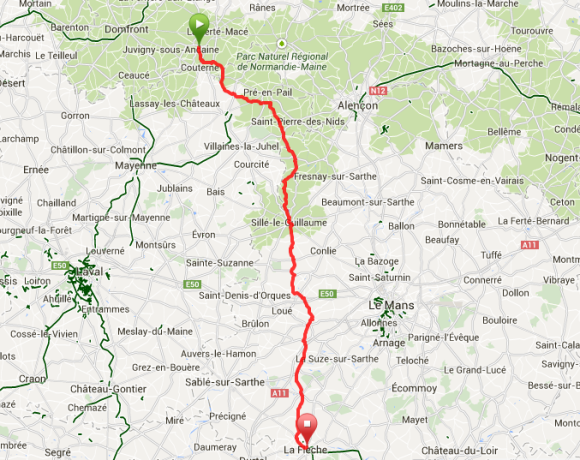 Day 2 – Bagnoles de l’Orne to La Fleche