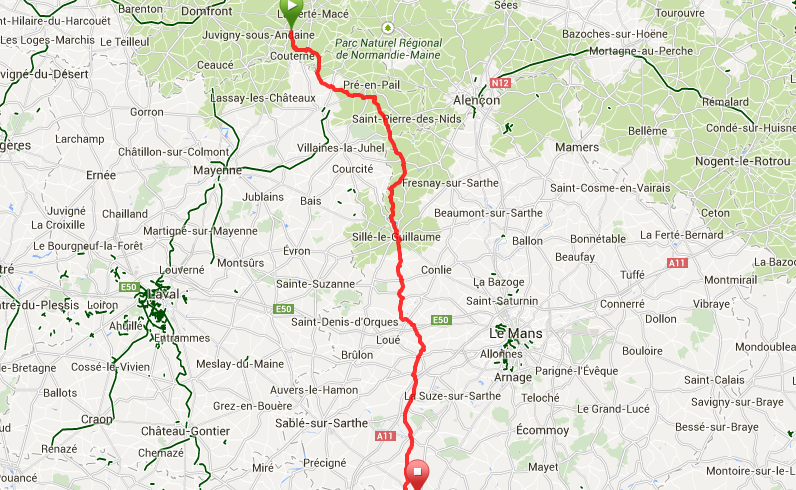 Day 2 – Bagnoles de l’Orne to La Fleche